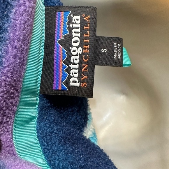 Patagonia sweater lightweight synchilla snap-t fleece-fitz stripe/navy blue - Picture 3 of 9